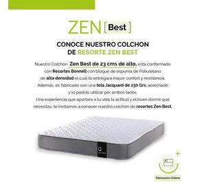 Cama Europea Zen Best 2 Plazas Colchon Resortes Base Dividida Tela