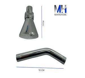 Ducha Fija Cromada Brazo Metalico Cabeza Redonda De Lujo