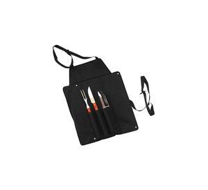 Delantal Asado Parrilla Negro 3 Herramientas