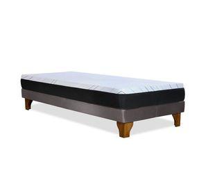 Cama Europea Zen Pro Colchon Resortes 1.5 Plaza Base Dividida Tela Gris