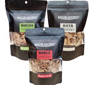 Pack 3 Sabores Chip #3 Madera Para Ahumar (10-25mm) manzano-roble-haya