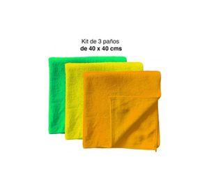 Daytona Kit de 3 Paños de Microfibra Multiuso Reutilizables 40x40cm