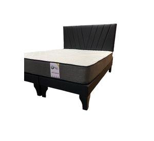 CAMA EUROPEA 2 PLAZAS LINEAL EN V Negro