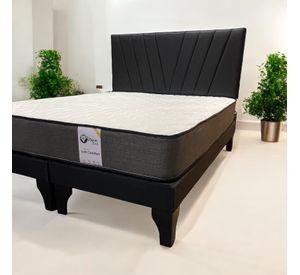 CAMA EUROPEA 2 PLAZAS LINEAL EN V Negro
