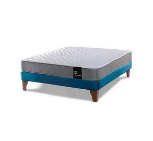 Cama Europea Zen Best Full 135x190 cm Tela Velvet Azul Petroleo