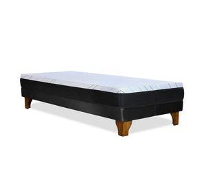Cama Europea Zen Pro Colchon Resortes 1.5 Plaza Base Dividida Tela Negro