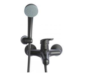 Monomando Tina Ducha Negro Mate Hoffens Allegra+kit Completo