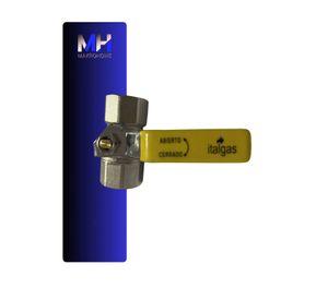 Llave De Paso Bola Bronce 1 Amarilla Itlgas Gas Y Agua