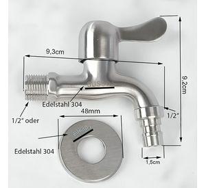 Grifo De Acero Inoxidable, Llave De Paso 1/2