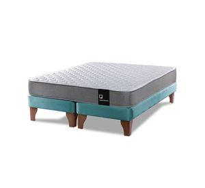 Cama Europea Zen Best Tela Velvet Turquesa 2 Plazas