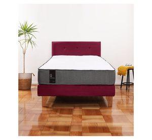 Cama Europea Zen Best 1.5 Plaza Tela Velvet Burdeo + Respaldo