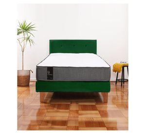 Cama Europea Zen Best 1.5 Plaza Tela Velvet Verde + Respaldo