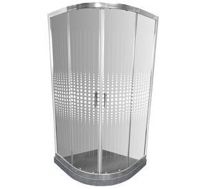 Shower Door Transparente con Base Curva Gris Mármol Joytek 90x90x185 cm