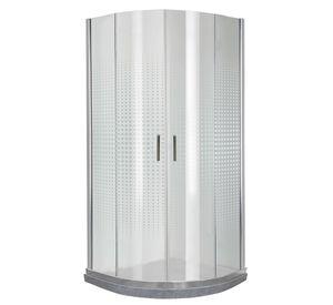 Shower Door Transparente con Base Curva Gris Mármol Joytek 90x90x185 cm