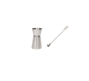 Set Coctel Jigger Metric+ Cuchara Tridente Bar