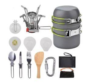 Kit De Camping De 13 Piezas Ollas Cocinilla Y Utensilios