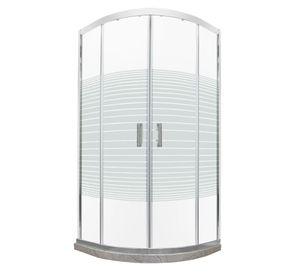 Shower Door Líneas Rectas con Base CurvaTravertino Joytek 90x90x185 cm