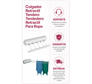 Colgador Retractil Tendero Tendedero Retractil Para Ropa