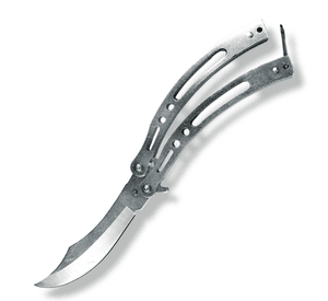 Navaja Mariposa Silver Rifts 26 Cms AH33