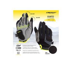 GUANTE LARGO BEST NEGRO/GRIS/VERDE NEON TALLA L
