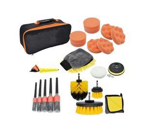 KIT 21 PIEZAS PARA LIMPIEZA DE AUTO INTERIOR EXTERIOR