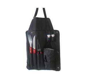 Delantal Perchero Asados Con Set de Utensilios