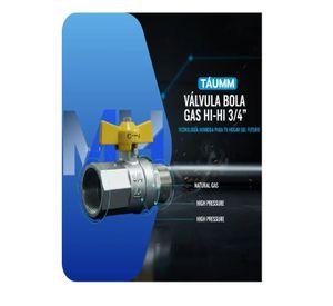 Llave Paso Bola Gas 3/4 Hi-he Taumm Mariposa Certificada Sec