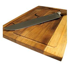 CUCHILLO CARNICERO WAYU MANGO DE MADERA ACACIA