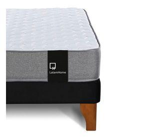 Cama Europea Zen Best Full 135x190 cm Tela Velvet Negro