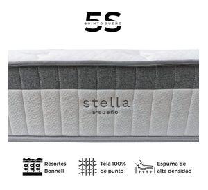 Cama Europea Stella 2 Plazas 150x190 cm Base Colchón Madera Rosada