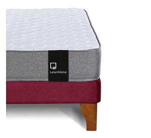 Cama Europea Zen Best Full 135x190 cm Tela Velvet Burdeo