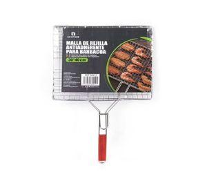 PARRILLA ANTIADHERENTE PARA BARBACOA CON AGARRE 30x40cm