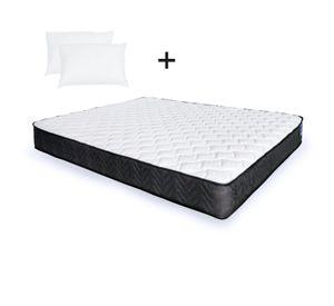 Colchón 2 Plazas De Resortes 5° Sueño Aura 150x190x21cm + 2 Almohadas De Regalo