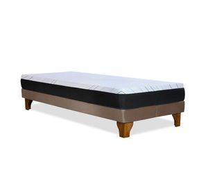 Cama Europea Zen Pro Colchon Resortes 1.5 Plaza Base Dividida Tela Beige