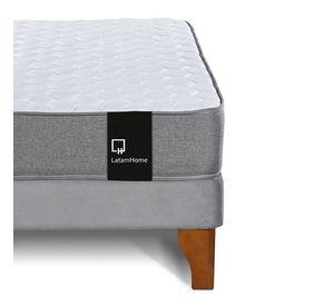 Cama Europea Zen Best Full 135x190 cm Tela Velvet Gris