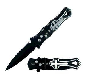 Cuchillo Navaja Automatica Black Cruze 440 Ai90
