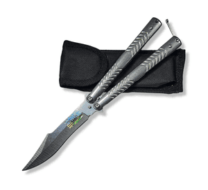 Navaja Mariposa Silver Arrow Con Funda Y Serial AL61