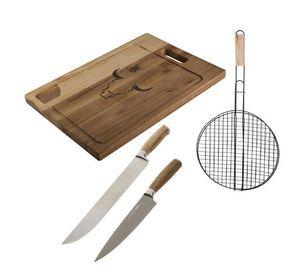 Set Parrillero 328 Wayu 4 Piezas Profesional