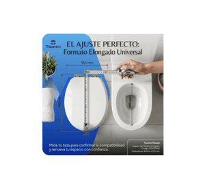 Tapa Asiento Wc Madera Elongado Hessen Taumm Cierre Suave