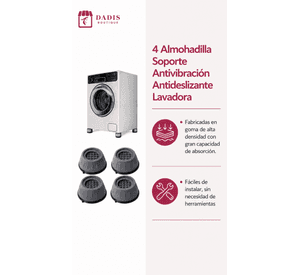 4 Almohadilla Soporte Antivibración Antideslizante Lavadora