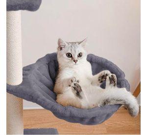 Torre Rascador para Gatos Hamaca Juguetes Multinivel 138cm Casa de Michis Multifuncional