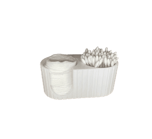 Soporte para bastoncillos y petalos desmaquillantes