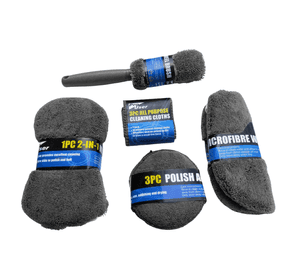 Kit De Limpieza Premium Para Auto En Microfibra 9 Piezas