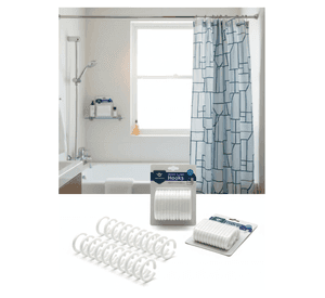 Set De 12 Ganchos Para Cortina De Baño Blanco