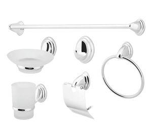 Set Accesorios Baño 6 Piezas Colomba Plateado