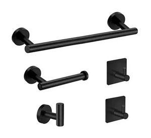 Set De 5 Accesorios De Baño Acero Inoxidable Negro