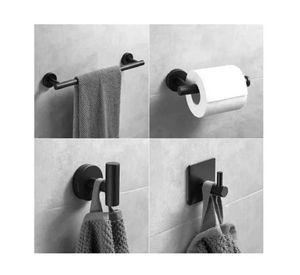 Set De 5 Accesorios De Baño Acero Inoxidable Negro