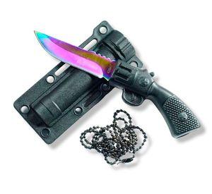 Mini Cuchillo Daga Pistol Tornasol Tactico Personal Ak98
