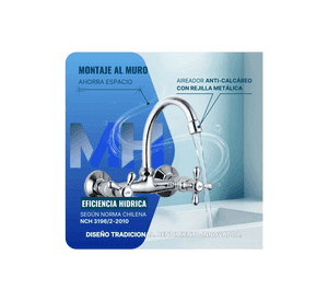 Grifer a Llave Lavaplatos Al Muro Aquakit Laguna Combinacion