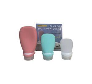 Set 3 Mini Botellas De Viaje Silicona Dispensador Crema
